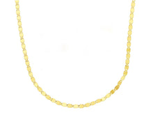 Cargar imagen en el visor de la galería, 18K YELLOW GOLD CHAIN, SMALL 1.8mm FLAT POLISHED OVALS, 15.7", MADE IN ITALY.