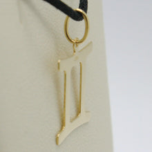Load image into Gallery viewer, 18k yellow gold zodiac sign pendant, zodiacal flat charm, gemini, made in Italy.