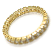 Cargar imagen en el visor de la galería, 18K YELLOW GOLD ETERNITY BAND RING, WHITE CUBIC ZIRCONIA, THICKNESS 3 MM.