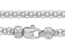 Load image into Gallery viewer, 18k white gold basket rounded 4mm tubular basket popcorn chain necklace, 20".
