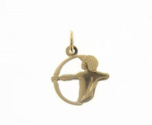 Load image into Gallery viewer, solid 18k yellow gold zodiac sign pendant, zodiacal charm, satin, made in Italy.