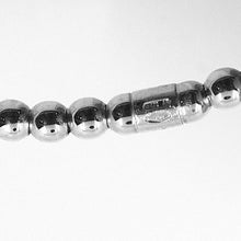 Cargar imagen en el visor de la galería, 18k white gold bracelet, semirigid, elastic, 3 mm smooth balls spheres.