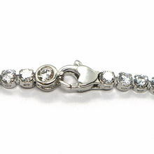 Cargar imagen en el visor de la galería, 18k white gold tennis bracelet cubic zirconia width 3.2 mm lobster clasp closure.