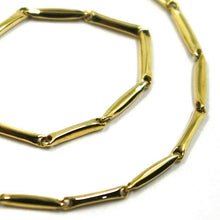 Cargar imagen en el visor de la galería, 18k yellow gold bracelet alternate bone 8x1.5 mm tube links, length 20.5 cm 8.1".