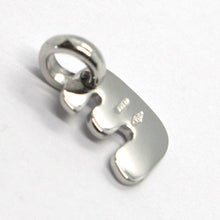 Charger l'image dans la galerie, 18k white gold pendant charm initial mini letter E, made in Italy, 0.5 inches.
