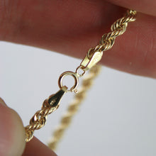 Charger l'image dans la galerie, 18K YELLOW GOLD LONG CHAIN NECKLACE 3.5mm BRAID ROPE LINK 80cm 31.5" ITALY MADE.