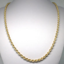 Cargar imagen en el visor de la galería, 18k yellow gold chain necklace 5 mm braid big rope link 19.7, made in Italy.