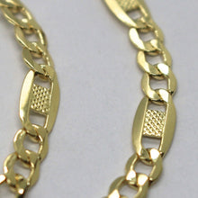 Cargar imagen en el visor de la galería, 18K YELLOW GOLD CHAIN 4 MM, 19.7 INCHES ALTERNATE GOURMETTE CROSSHATCHING OVALS.