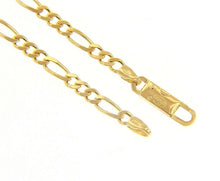 Load image into Gallery viewer, SOLID 18K YELLOW GOLD BRACELET 3 MM SQUARED FIGARO GOURMETTE ALTERNATE 3+1, 7.5".