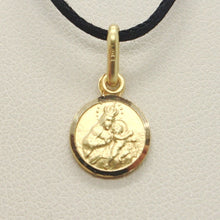 Load image into Gallery viewer, 18K YELLOW GOLD SCAPULAR OUR LADY OF MOUNT CARMEL SACRED HEART MEDAL 9mm CARMEN.