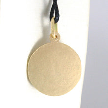 Load image into Gallery viewer, solid 18k yellow gold Our Madonna Virgin Mary Lady of Oropa 11mm round small medal pendant, very detailed.