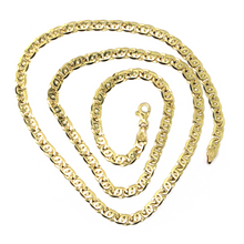 Load image into Gallery viewer, SOLID 18K YELLOW GOLD CHAIN BIG TIGER EYE INFINITY FLAT 5mm FIGURE 8 LINKS, 24&quot;.
