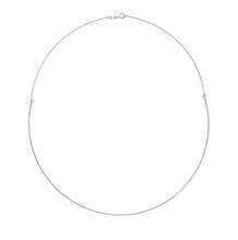Charger l'image dans la galerie, 18K WHITE GOLD RIGID NECKLACE CHOKER CHAIN THIN TUBE 1mm 43cm 17" MADE IN ITALY.