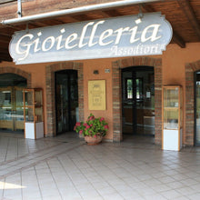 Load image into Gallery viewer, 18k yellow gold bracelet for kids with child boy cubic zirconia made in Italy.