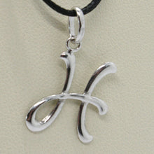 Charger l'image dans la galerie, 18k white gold pendant charm initial letter H, made in Italy 0.8 inches, 21 mm.