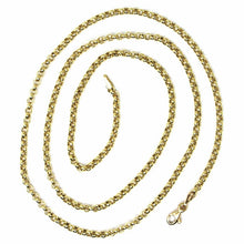Load image into Gallery viewer, 18k yellow gold rolo chain 2.5 mm, 24 inches, necklace, circles, made in Italy.