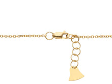 Cargar imagen en el visor de la galería, 18K YELLOW GOLD SQUARE ROLO THIN NECKLACE, 16.5", CENTRAL 15mm HEART, ITALY MADE.