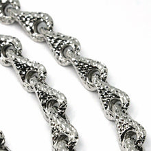 Cargar imagen en el visor de la galería, 18k white gold necklace chain rounded diamond cut infinity alternate drop 7mm.