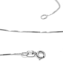 Charger l'image dans la galerie, 18k white gold mini necklace, flat boy heart pendant 0.7" venetian chain 17.7".