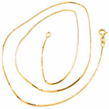 Charger l'image dans la galerie, 18K YELLOW GOLD CHAIN MINI 0.8 MM VENETIAN SQUARE LINK 19.70 INCH MADE IN ITALY.