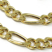 Cargar imagen en el visor de la galería, 18k yellow gold bracelet big 5 mm rounded figaro gourmette alternate 3+1, 8.3".