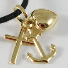 Charger l'image dans la galerie, 18K YELLOW GOLD FAITH HOPE CHARITY PENDANT CHARM 20 MM SMOOTH MADE IN ITALY.