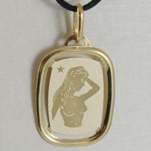 Load image into Gallery viewer, solid 18k yellow gold virgo zodiac sign medal pendant, zodiacal, made in Italy.
