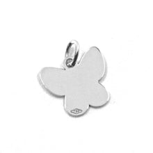 Load image into Gallery viewer, SOLID 18K WHITE GOLD PENDANT MINI FLAT BUTTERFLY LENGTH 1 CM, 0.4 INCHES, CHARM.