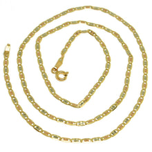 Load image into Gallery viewer, 18K YELLOW ROSE WHITE GOLD CHAIN 19.7 INCHES OVAL LINK 2 MM, MADE IN ITALY.