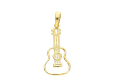 Load image into Gallery viewer, 18K YELLOW GOLD PENDANT CLASSIC GUITAR 20mm 0.8", MUSIC, MADE IN ITALY.
