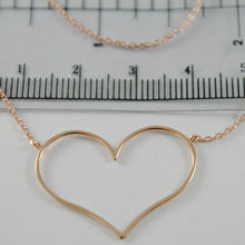Cargar imagen en el visor de la galería, 18k rose gold necklace with 1.06 in heart and mini squared chain made in Italy.