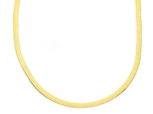 Cargar imagen en el visor de la galería, 18K YELLOW GOLD CHAIN FLAT SMALL 2mm BOX SNAKE FISHBONE, 16", 40cm, HERRINGBONE.