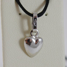 Load image into Gallery viewer, 18k white gold mini rounded heart pendant charm, 11 mm, 0.43 inch made in Italy.