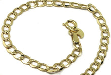 Load image into Gallery viewer, 9K GOLD GOURMETTE CUBAN CURB LINKS FLAT BRACELET 4mm, 21cm, 8.3", BRIGHT.