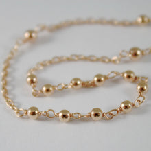 Load image into Gallery viewer, 18k rose pink gold rosary necklace miraculous mary medal Jesus cross, 22 inches.