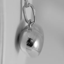 Load image into Gallery viewer, 18k white gold rounded mini heart charm pendant shiny 0.79 inches made in Italy.
