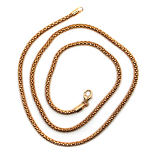 Charger l'image dans la galerie, 18k rose gold basket rounded 2.8mm tube basket popcorn chain necklace, 20".