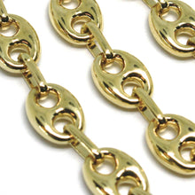 Load image into Gallery viewer, 18k yellow gold mariner bracelet big 8 mm, 8.3 inches, anchor rounded puffed oval link.