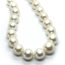 Load image into Gallery viewer, big 12 mm round white freshwater pearls necklace, 18k white gold clasp 45cm 18".