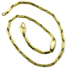 Load image into Gallery viewer, 18k yellow gold bracelet alternate oval triangular tubes links, 20 cm, 7.9".