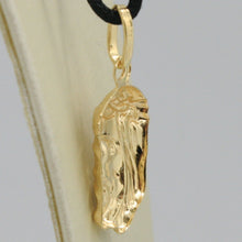 Load image into Gallery viewer, 18K YELLOW GOLD JESUS FACE PENDANT CHARM 25 MM, 1 INCH, FINELY WORKED ITALY MADE.