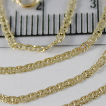 Cargar imagen en el visor de la galería, 18K YELLOW GOLD CHAIN MINI OVAL FLAT WORKED MESH 1.5 MM, 15.75 IN. MADE IN ITALY.