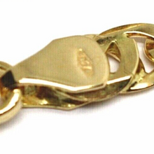 Load image into Gallery viewer, SOLID 18K YELLOW GOLD BRACELET FLAT 4mm TIGER EYE INFINITE LINK, 21 CM, 8.3".