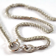 Load image into Gallery viewer, SOLID 18K WHITE GOLD CHAIN NECKLACE WITH EAR LINK 23.62 INCHES, MADE IN ITALY.