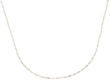 Cargar imagen en el visor de la galería, 18K WHITE GOLD CHAIN SMALL SQUARED CABLE 1mm OVAL LINKS, 16" 40cm MADE IN ITALY.