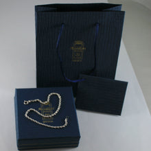 Cargar imagen en el visor de la galería, 18k white gold bracelet, braid rope link, 7.30 inches long, made in Italy.