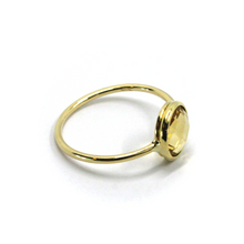 Load image into Gallery viewer, 18K YELLOW GOLD SOLITAIRE RING, WITH 8mm CENTRAL ROUND CUSHION FACETED CITRINE.