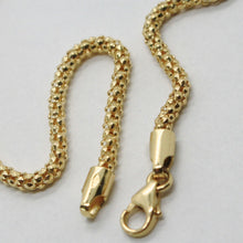 Cargar imagen en el visor de la galería, 18k yellow gold bracelet small basket round tube popcorn link 2.2 mm.