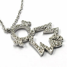 Load image into Gallery viewer, 18k white gold necklace, baby, child, girl, daughter pendant diamonds rolo chain.