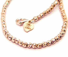 Load image into Gallery viewer, 18k rose gold chain finely worked spheres 2.5 mm diamond cut balls, 16", 40 cm.
